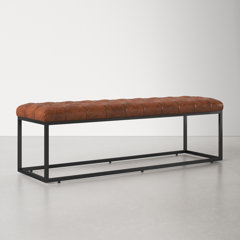 Lorilee genuine leather deals bench